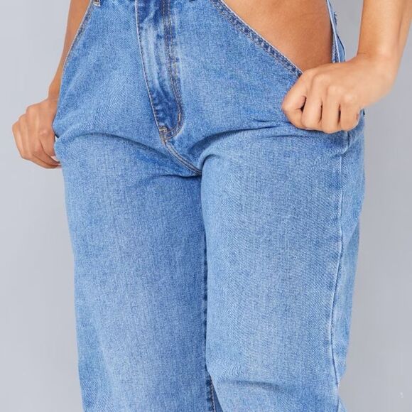 PLT Bell Bottom Flare Jeans Cutout Stretch High Rise Women’s 8 Light Wash Belted - Picture 2 of 7